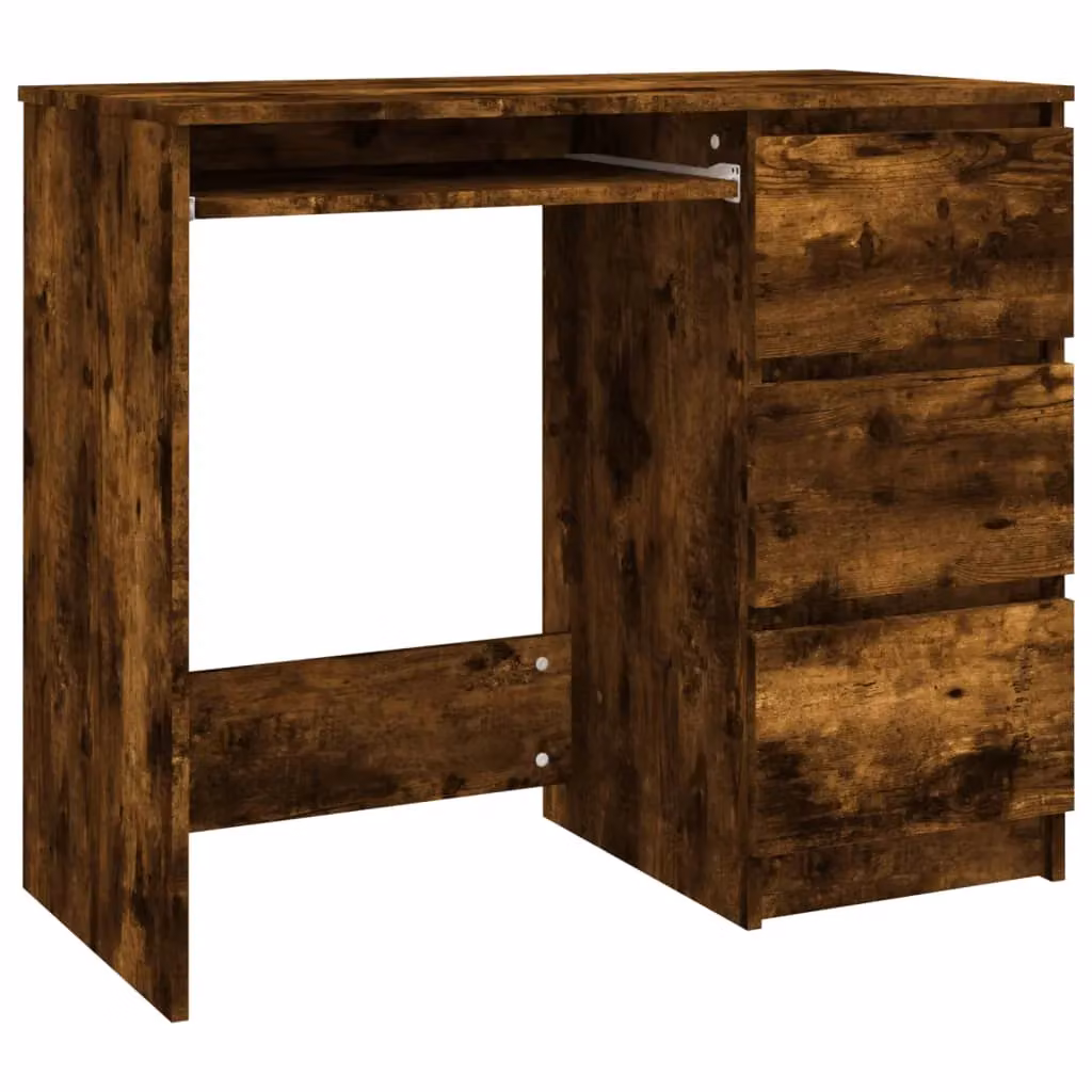 Berkfield Modern Writing Desk in Smoked Oak Brown, W/D/H: 90 x 45 x 76 cm – 2