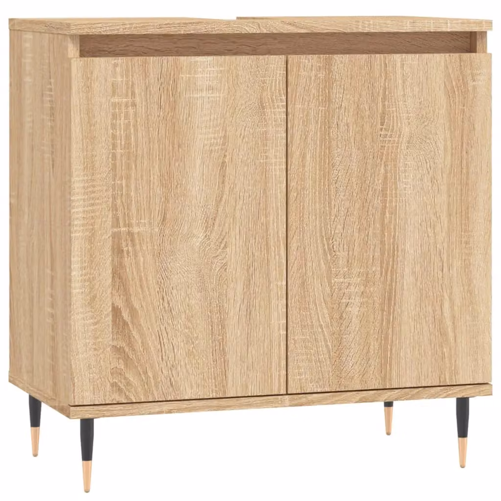 Berkfield Home Sonoma Oak Bathroom Cabinet, Brown, W/D/H: 58 x 33 x 60 cm