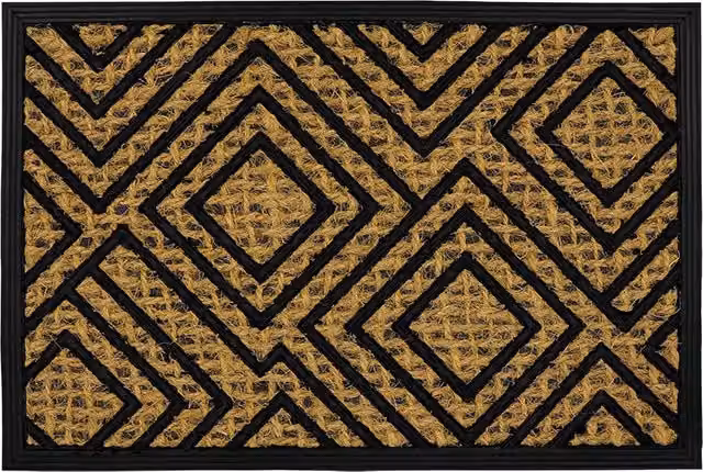 JVL Alba Woven Tuffscrape Doormat in Brown and Beige with Diamond Pattern, W: 40 cm, D: 60 cm – 7