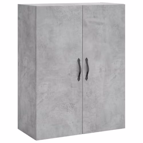 vidaXL Wall Mounted Cabinet in Concrete Grey, Modern Engineered Wood with Hinged Doors and Internal Shelves, W/D/H: 69.5 x 34 x 90 cm – 1
