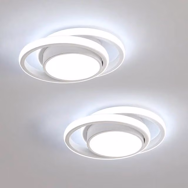 COMELY Pack of 2 Round 36W LED Ceiling Lights in White with Cool White Light