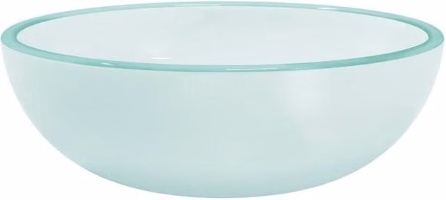 Berkfield Home Frosted Tempered Glass Basin in Turquoise, W: 35 cm, D: 12 cm, H: 12 cm
