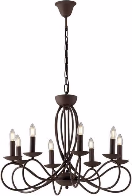 Netlighting GINEVRA 8 Light Corten Chandelier in Brown, W: 70 cm, D: 42 cm