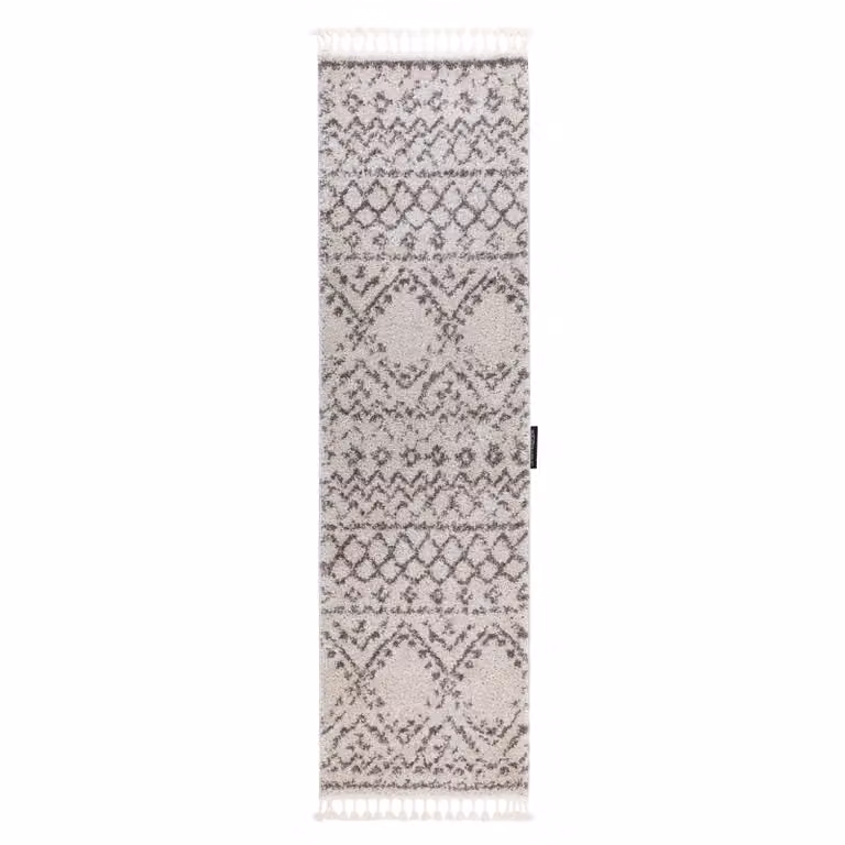 RugsX Berber Geometric Runner in Yellow and Grey, W/D/H: 60 x 250 cm
