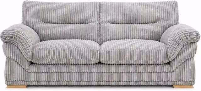 SOFASELECTION UK Amalfi Claude 3 Seater Modern Plush Fabric Sofa in Silver Grey