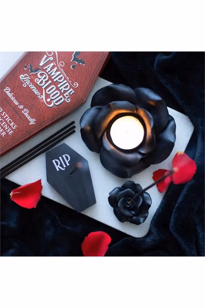 KDMD Black Rose Resin Tealight Candle Holder – 4