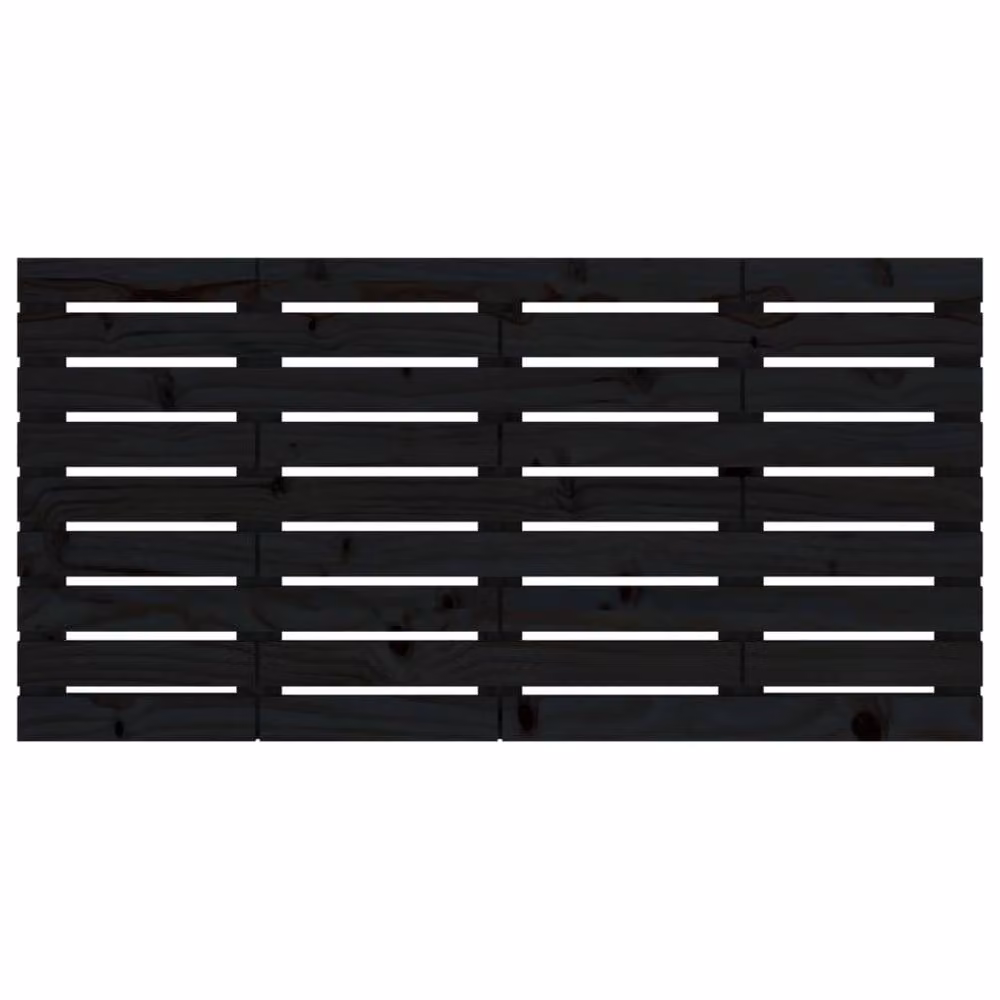 Berkfield Home Black Rustic Solid Wood Pine Wall Mount Headboard, W: 146 cm, D: 3 cm, H: 63 cm – 4