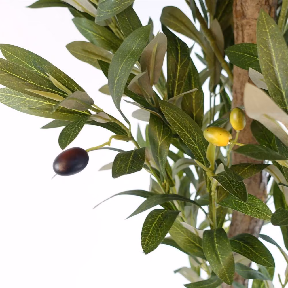 Leaf Botanik Green Artificial Mediterranean Olive Tree in Black Plastic Pot, Height: 120 cm – 5