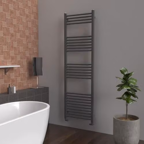 Lux Heat Anthracite Grey Ladder Towel Radiator H x W: 160 x 50 cm