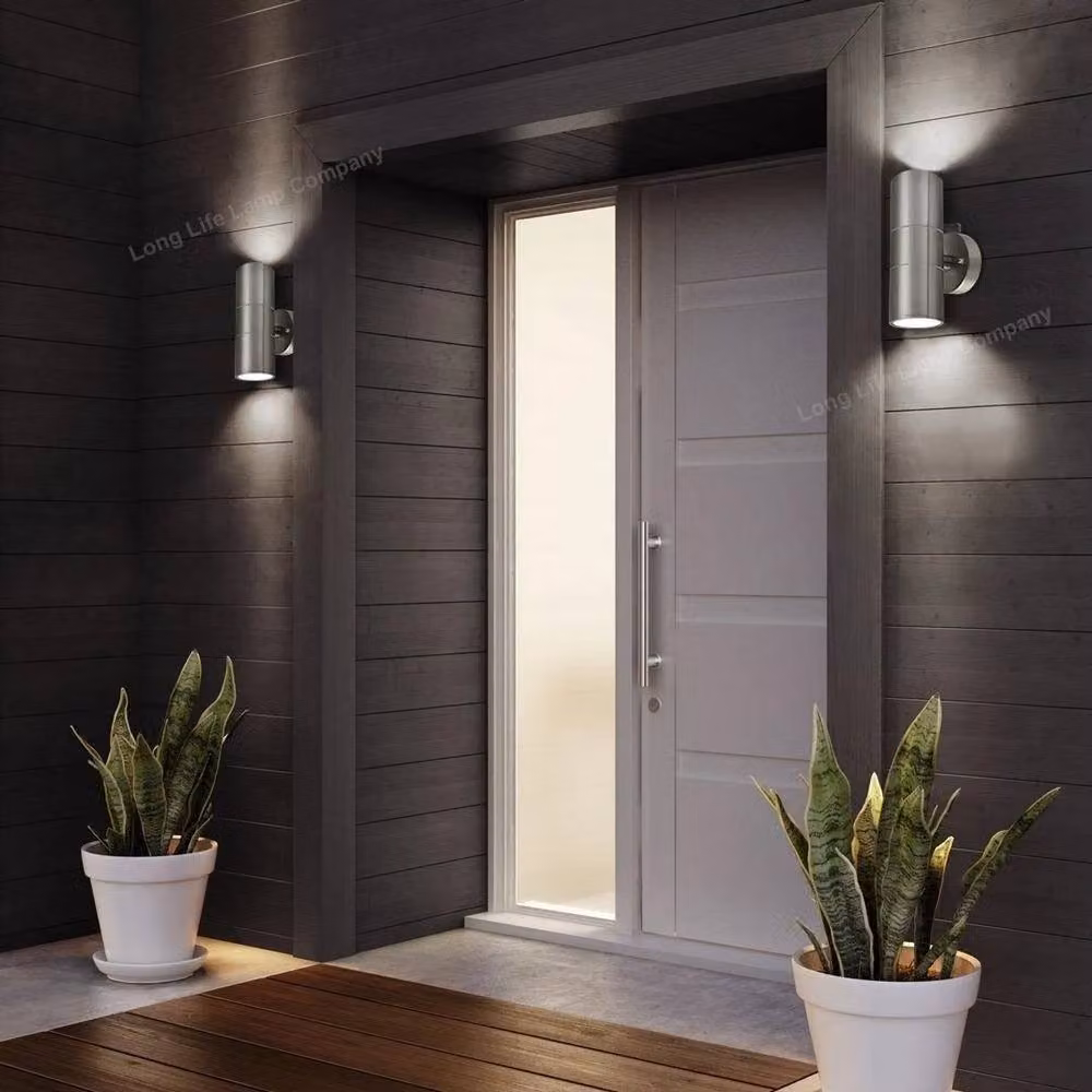 SPETLEK Silver Stainless Steel Up and Down Wall Light, IP65 Waterproof Garden Light with GU10 Bulb Compatibility – 2