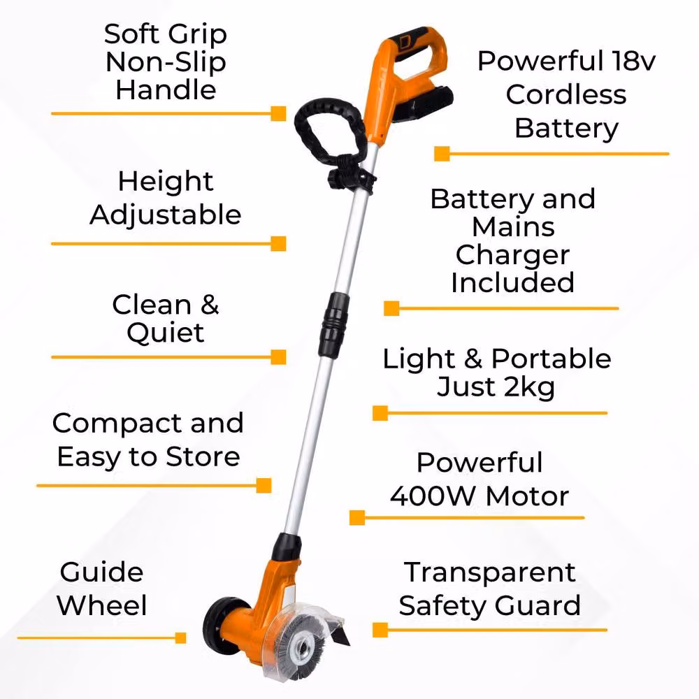Lazy Tools Lazy-Weeder Cordless Weed Remover for Patios and Paving with Rechargeable Battery, Orange – 2