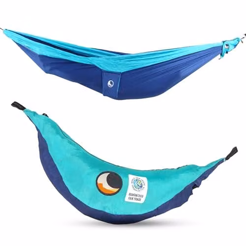 Ticket to the Moon King Size Hammock in Royal Blue and Turquoise, W: 3.2 m, D: 2 m