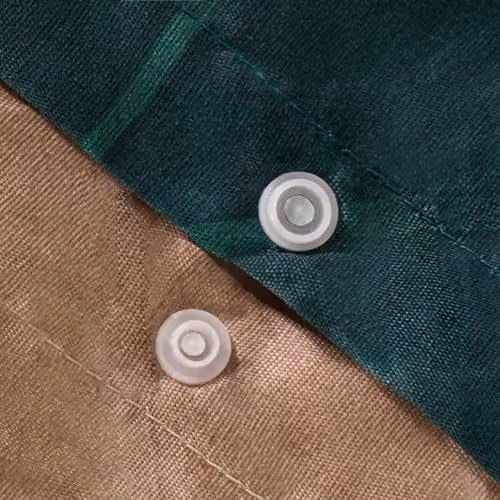 OHS Kingsize Reversible Geometric Duvet Cover and Pillowcase Set in Petrol and Beige, Microfibre Bedding – 4