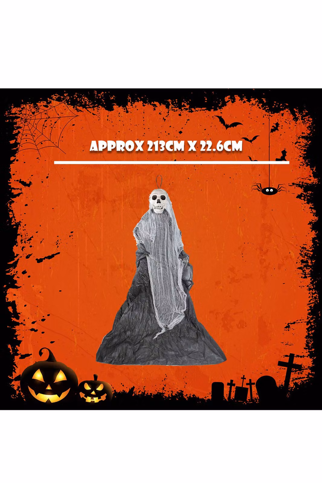 VFM e-Store 7ft Purple and Grey Hanging Skeleton Halloween Decoration – 2