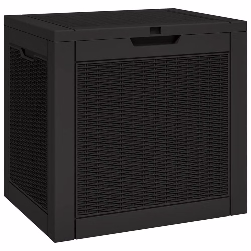 Berkfield Home Garden Storage Box in Black Plastic, W: 55.5 cm, D: 43 cm, H: 53 cm – 3