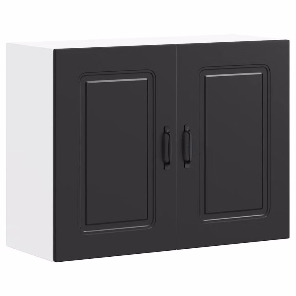 Berkfield Home Kalmar Black Wall Mounted Kitchen Cabinet in Engineered Wood H 80 cm x W 60 cm x D 31 cm – 2