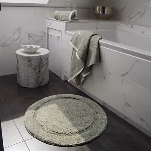 Allure Bath Fashions Pack of 2 Geo Floral Patterned Cotton Hand Towels in Sage Green, W/D/H: 50 x 50 x 90 cm – 6