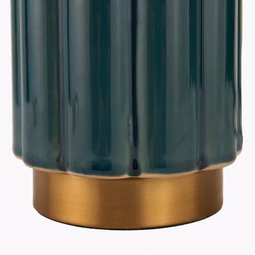 Pacific Lifestyle Art Deco Ceramic Table Lamp in Green, White and Gold/Brass – 5