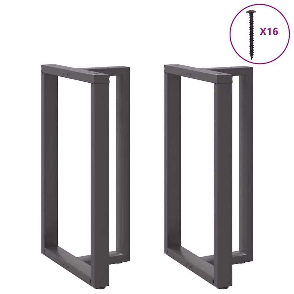Berkfield T-Shaped Bar Table Legs, 2 Piece Steel Set in Anthracite, W: 60 cm, D: 35 cm, H: 100-101 cm – 2