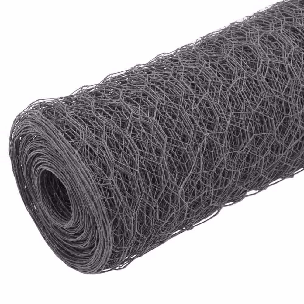 Berkfield Home Sturdy Steel Chicken Wire Fence with PVC Coating, Grey, 25 x 0.75 m – 3