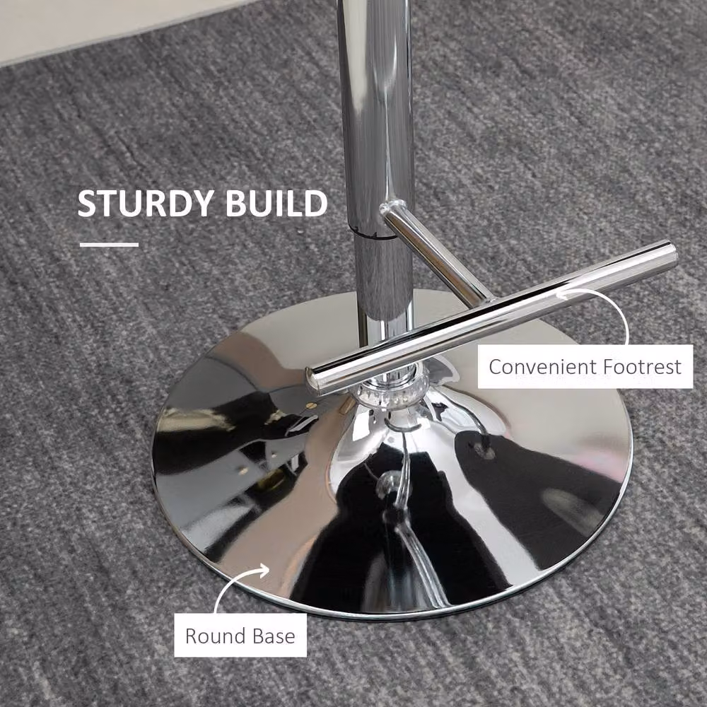 STILVORA Set of 2 Grey Velvet Swivel Bar Stools with Adjustable Height and Metal Base – 4