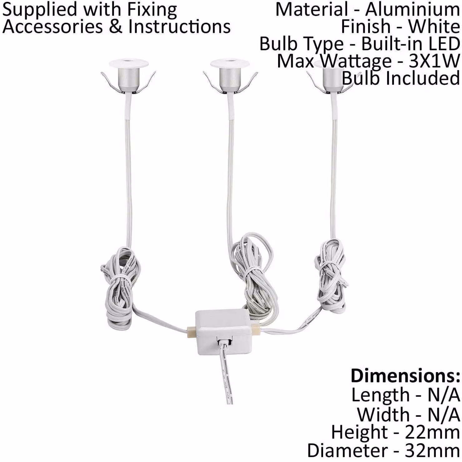Loops White Aluminium Recessed LED Ceiling Downlight – 1