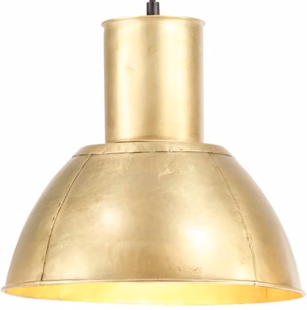 Berkfield Home Round Brass Hanging Lamp in Gold, Diameter: 28.5 cm, E27