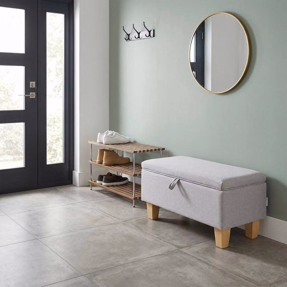 Kelvenix Light Grey Linen Storage Footstool – 4