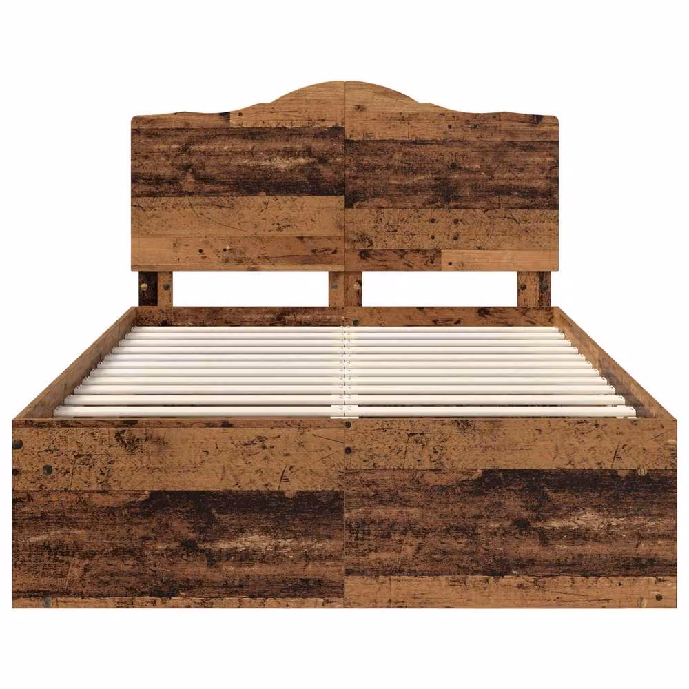 Berkfield Home Bed Frame with Headboard in Brown Solid Pine Wood, W: 135 cm, L: 190 cm – 3