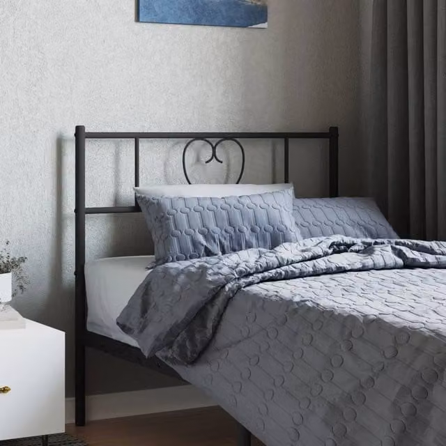 Berkfield Home Classic Metal Headboard in Black, Width: 90 cm