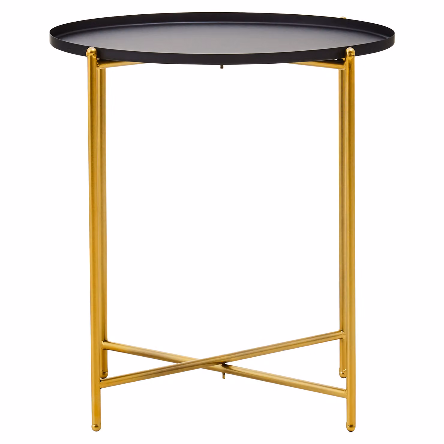 Orsina Modern Round Side Table by Interiors by Premier, Black and Gold – 2