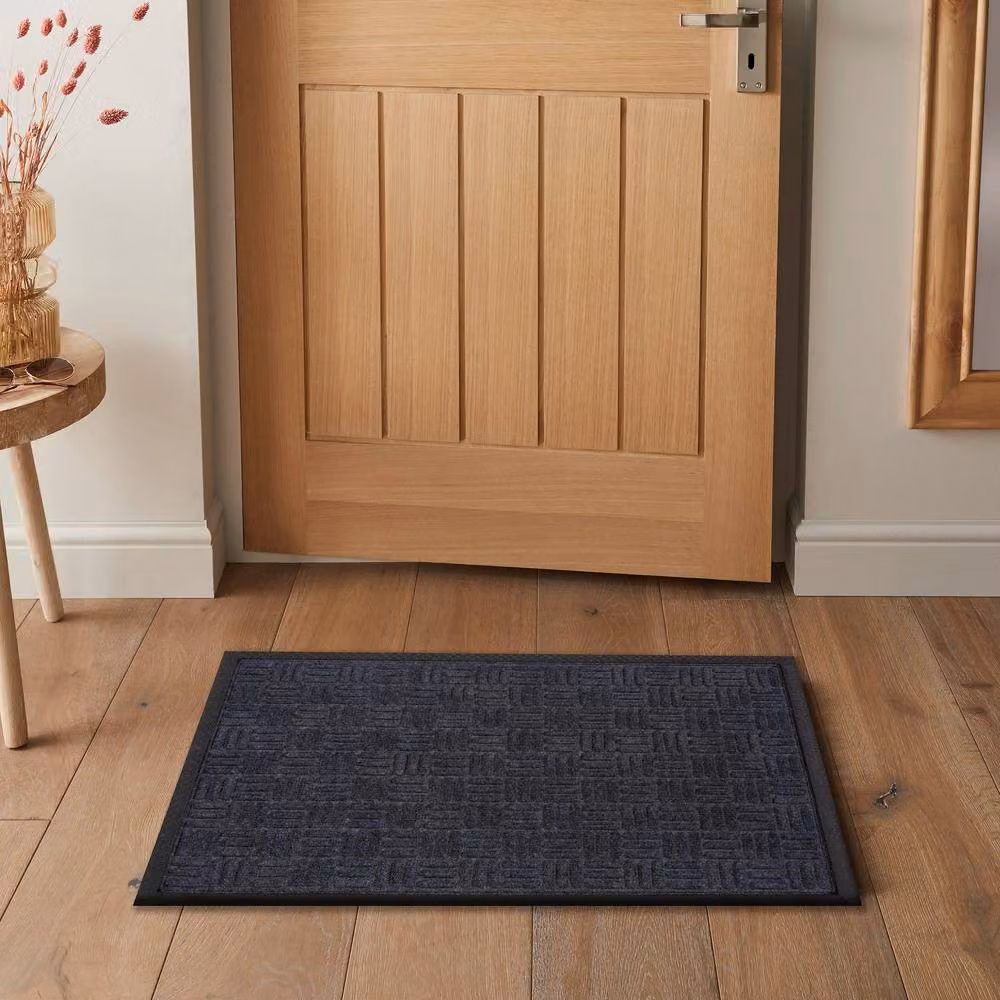 Esselle Millbrook Grey Polypropylene Rectangular Mat, W: 45 cm, D: 75 cm – 2