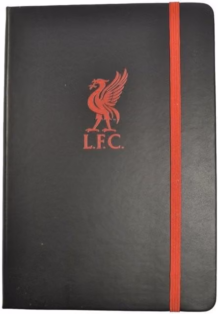 Liverpool FC Premium Crest A5 Lined Notebook in Black and Red Faux Leather Hardcover