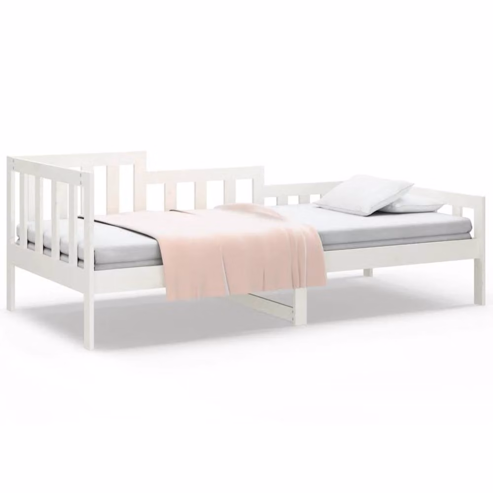 Berkfield Home Rustic White Solid Wood Pine Day Bed W/D/H: 90 x 200 cm – 2