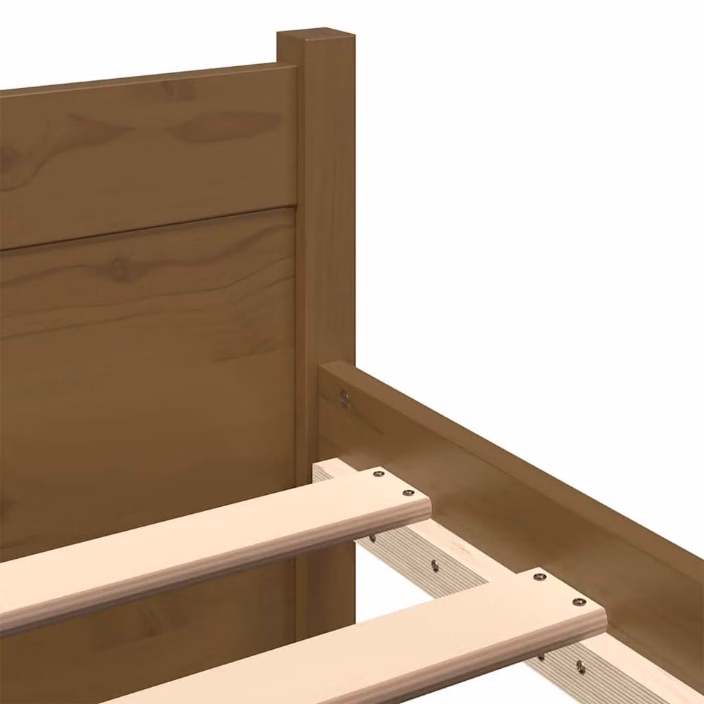 Berkfield Home Solid Wood Pine Bed Frame in Brown, 200 x 200 cm – 4