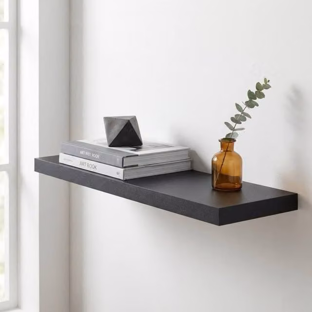 Garden Greatness Urban Black Floating Shelf in White