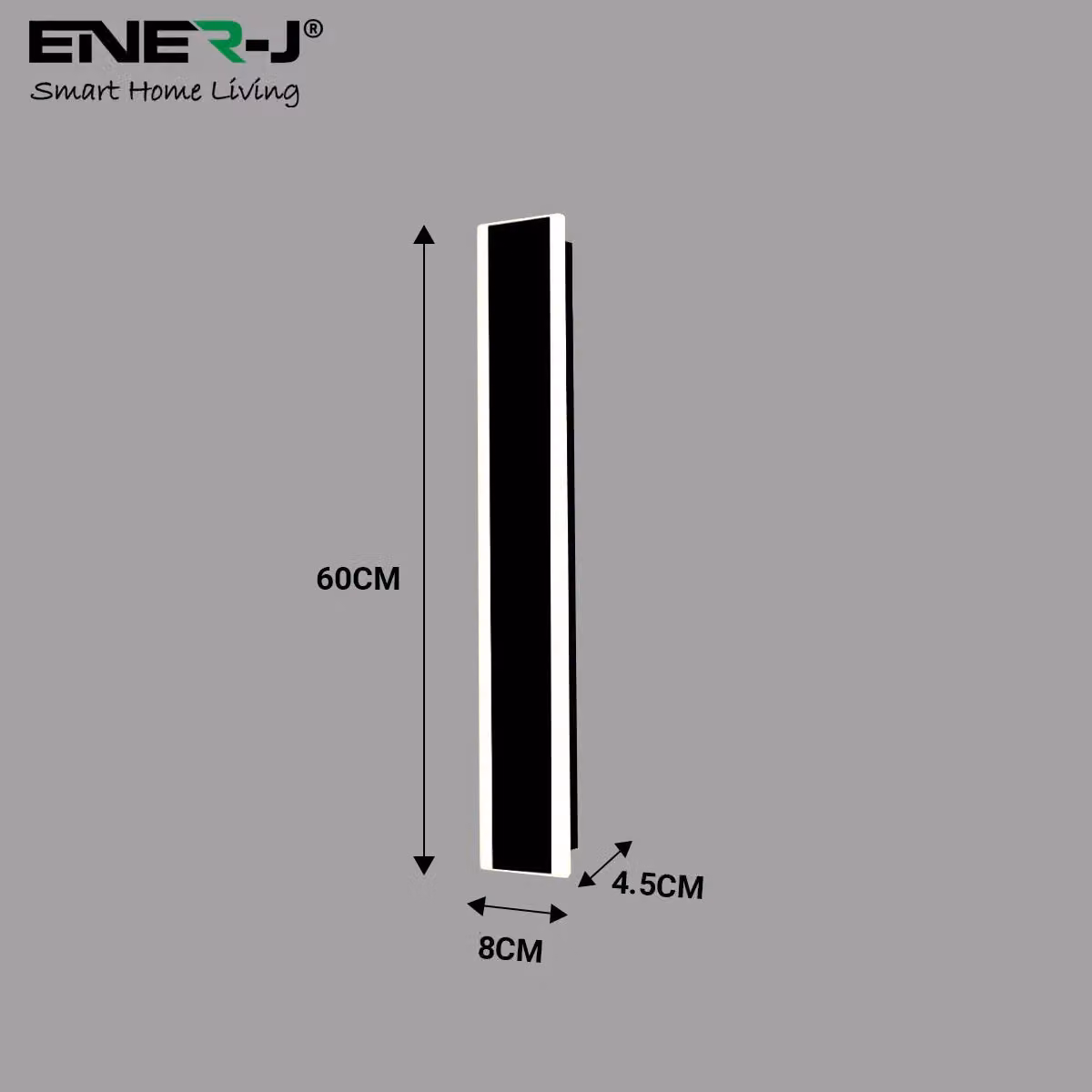 ENER-J Modern Rectangular Outdoor LED Wall Light, White, IP65 Dimmable CCT, 60 cm – 5