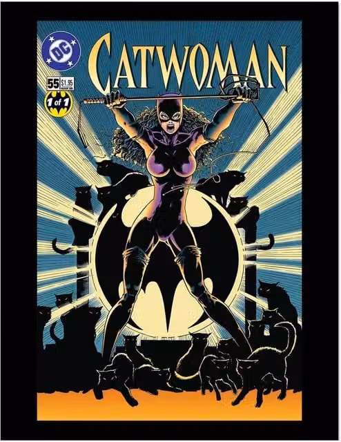 Batman Catwoman Comic Cover Multicolour Paper Poster Illustration