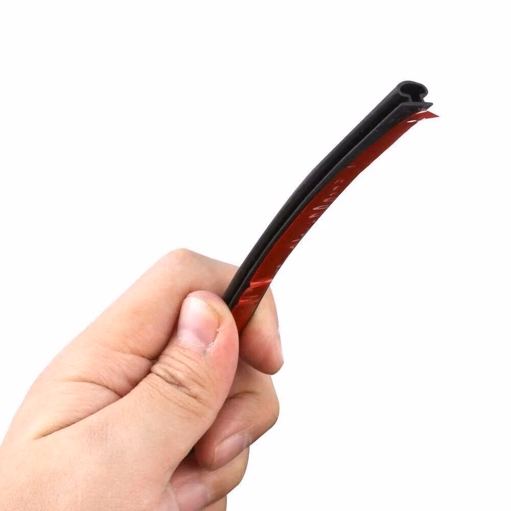 SPETLEK Black Self-Adhesive Waterproof Silicone Door Rubber Seal Strip Profile D – 5