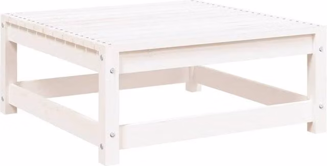 Berkfield Home Rustic White Garden Footstool in Solid Pine, W/D/H: 70 x 70 x 30 cm – 1