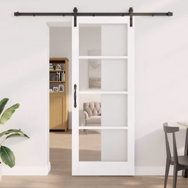 Berkfield Home Orkdal Modern Sliding Door with Hardware Set, White, W: 83 cm, H: 211 cm