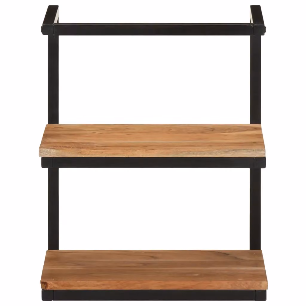 Berkfield Home Industrial Wall Mounted Shelf in Brown Acacia Wood and Metal, W/D/H: 40 x 30 x 50 cm – 2