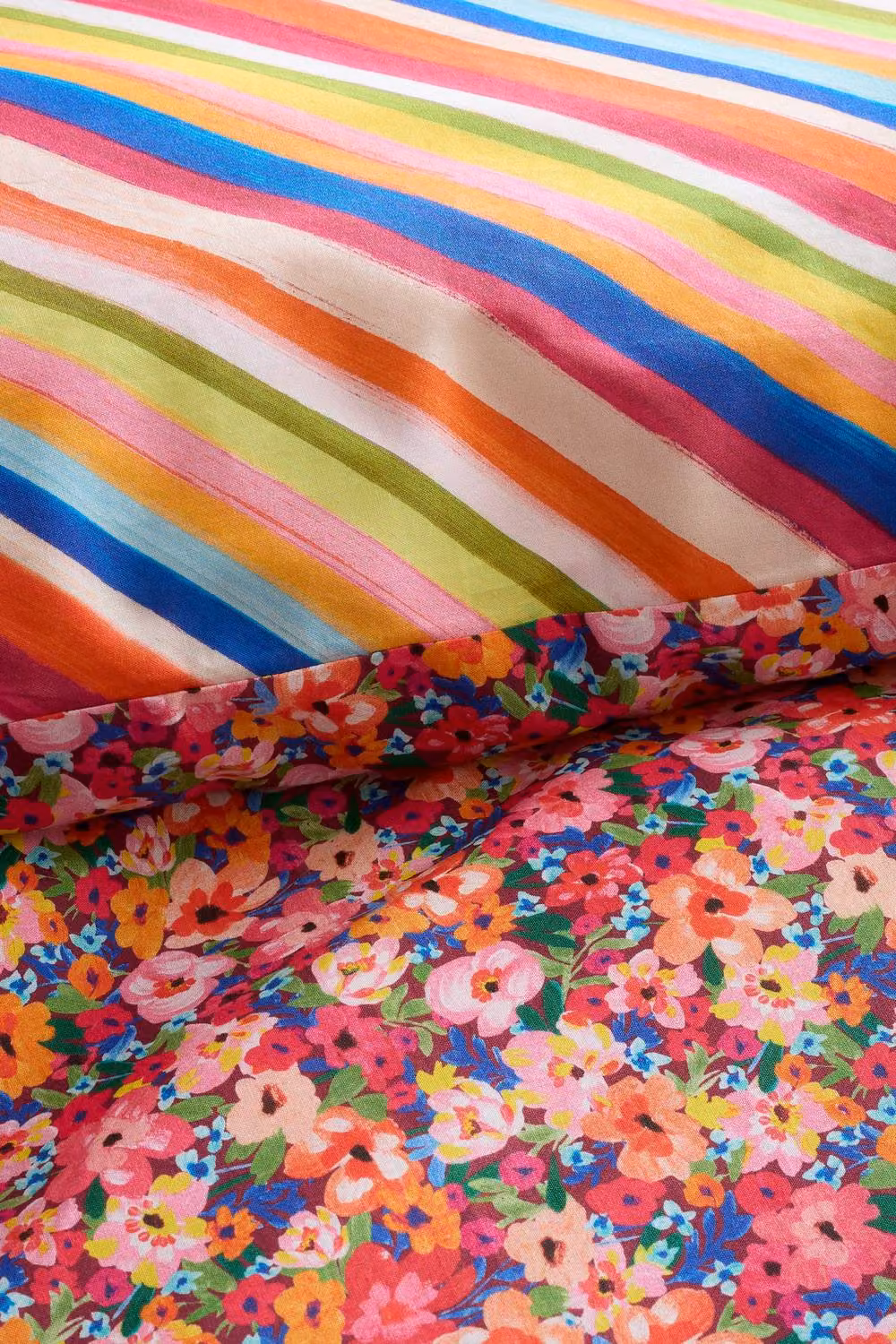 Sophie Robinson Darling Ditsy Reversible 100% Cotton Floral Duvet Cover Set, Pink, Yellow and Multicolour, W/H: 200 x 220 cm – 3