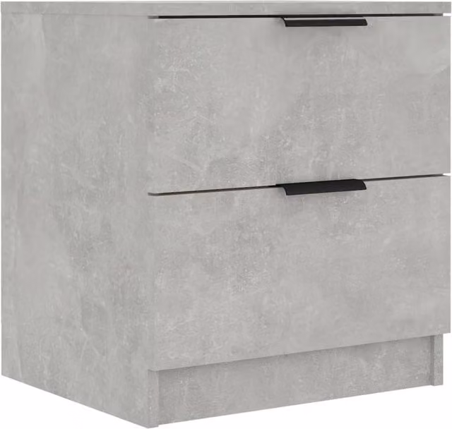 Berkfield Home Elegant Bedside Cabinets, 2 Piece Set in Concrete Grey Engineered Wood