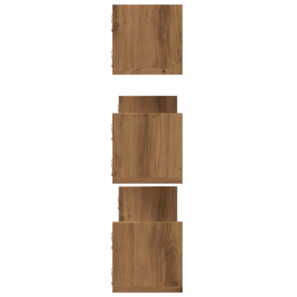 Berkfield Home Artisan Oak Wall Shelves, 3 Piece Set in Brown, W: 80 cm, D: 18 cm, H: 18 cm – 3