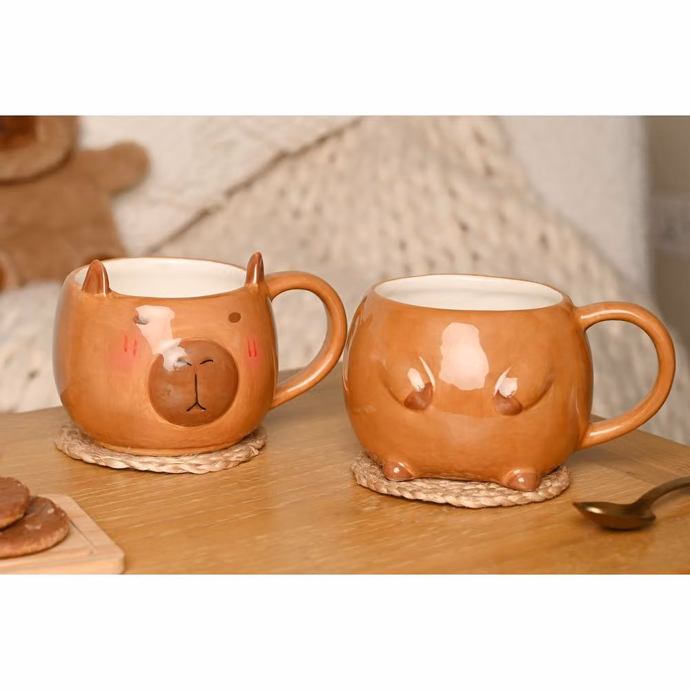 The Feel Good Club Brown Ceramic Capybara Stackable Mug – 4