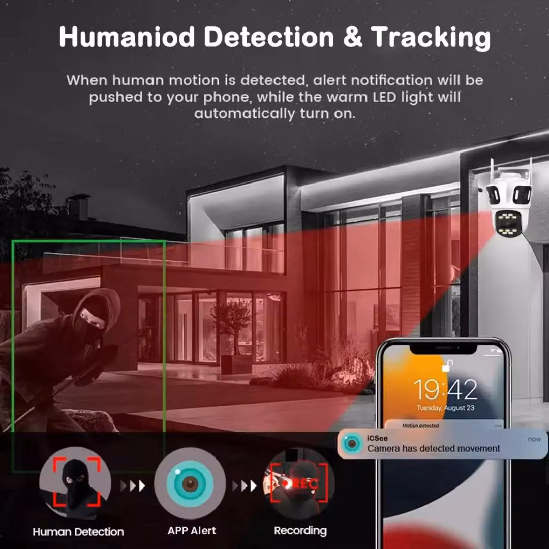 Hinsinc Wireless Outdoor PTZ Zoom CCTV Home Security Camera in White – 3