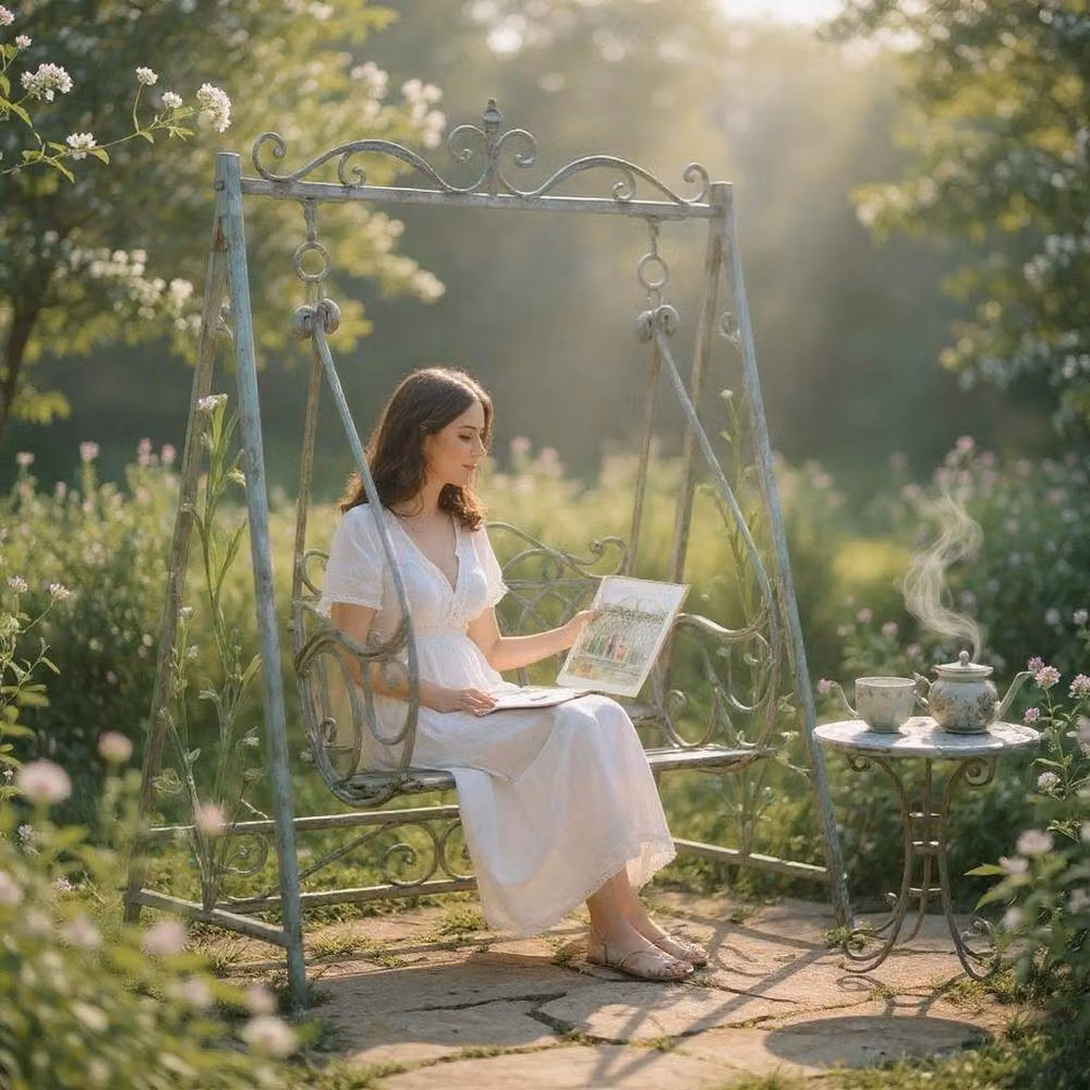 Minster Garden Swing Bench in Grey Matt Powder Coated Steel, W: 90 cm, D: 147 cm, H: 215 cm – 3