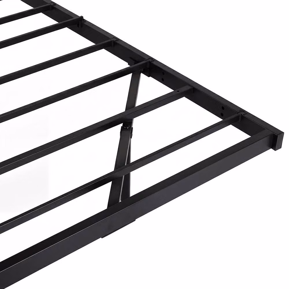Levede Modern Metal Double Bed Frame in Black with Side Compartment Shelving and RGB Under-Bed Lighting, 140 x 200 cm – 4