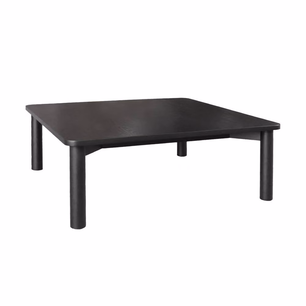 sweeek Square Coffee Table in Black Oak Veneer with Rounded Edges – 2